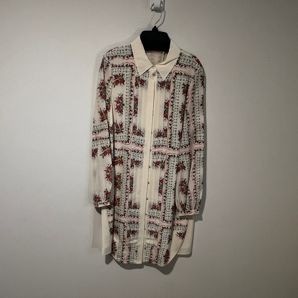 Tory Burch Cream Silk Cora Shirt Dress - 6